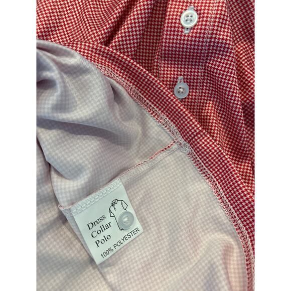 Collars & Co Original Dress Collar Polo Red Houndstooth Small - Picture 5 of 5
